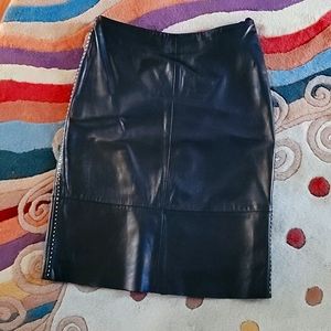 Black leather Banana Republic skirt. Size 8.